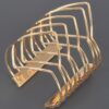 Wide Metal Cuff Bracelet – Polished Open Design