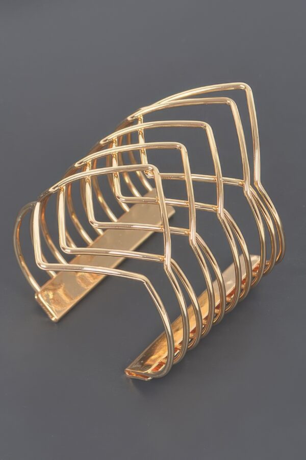 Wide Metal Cuff Bracelet – Polished Open Design