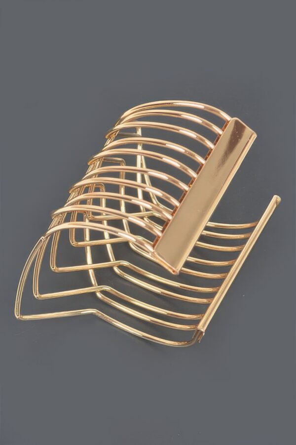 Wide Metal Cuff Bracelet – Polished Open Design