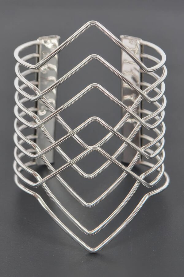 Wide Metal Cuff Bracelet – Polished Open Design
