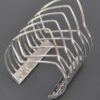 Wide Metal Cuff Bracelet – Polished Open Design