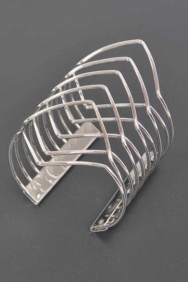 Wide Metal Cuff Bracelet – Polished Open Design