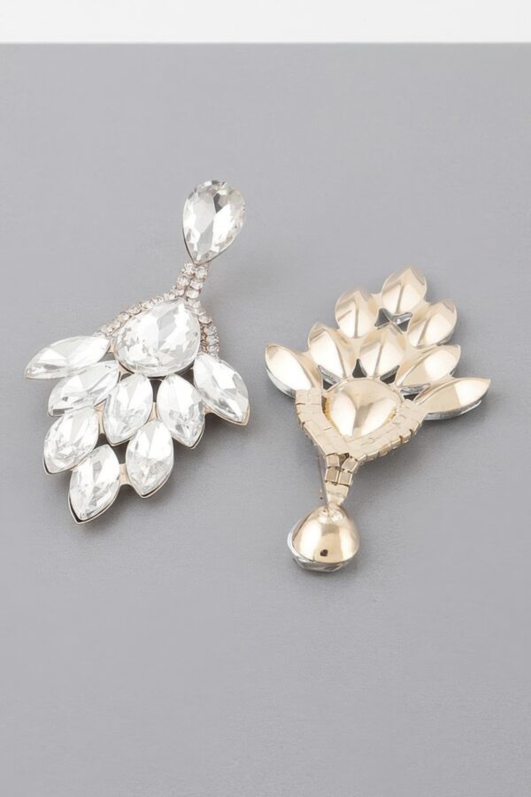 Rhinestone Teardrop Flare Earrings – Elongated Sparkle