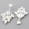 Rhinestone Teardrop Flare Earrings – Elongated Sparkle