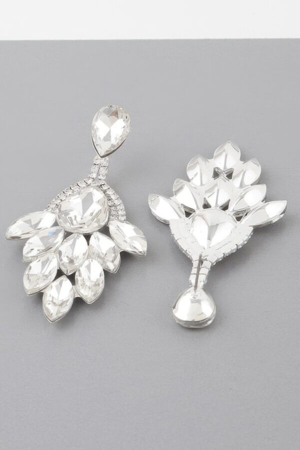 Rhinestone Teardrop Flare Earrings – Elongated Sparkle