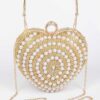 Heart-Shaped Rhinestone Party Clutch