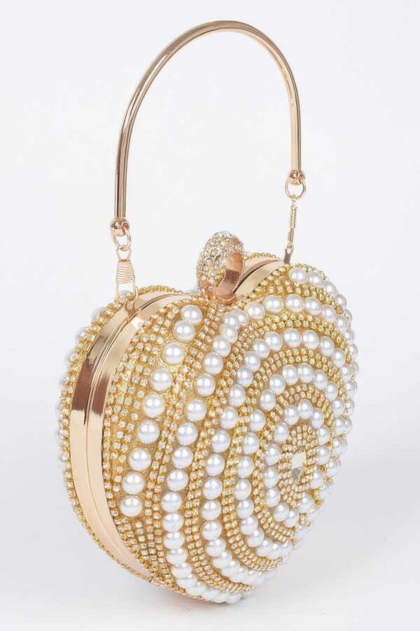 Heart-Shaped Rhinestone Party Clutch