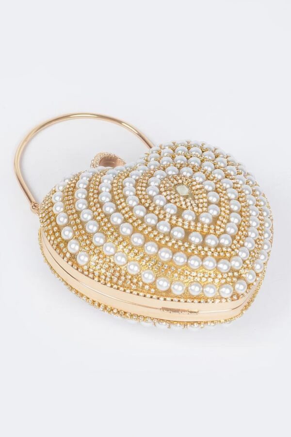Heart-Shaped Rhinestone Party Clutch