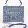Denim Hot-Fix Stone Top Handle Bag – Structured