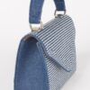 Denim Hot-Fix Stone Top Handle Bag – Structured