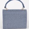 Denim Hot-Fix Stone Top Handle Bag – Structured