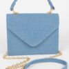 Denim Top-Handle Crossbody Bag – Structured Mini