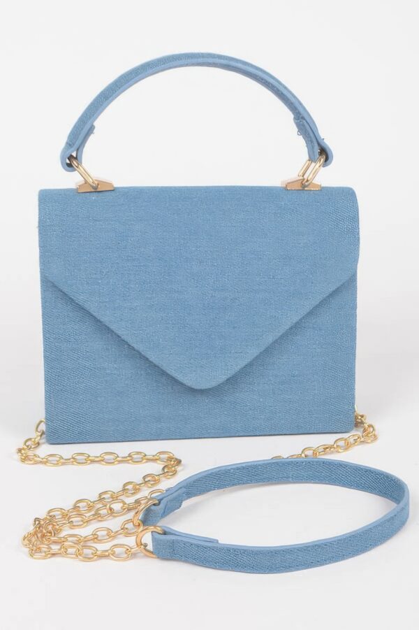 Denim Top-Handle Crossbody Bag – Structured Mini