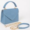 Denim Top-Handle Crossbody Bag – Structured Mini