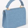 Denim Top-Handle Crossbody Bag – Structured Mini