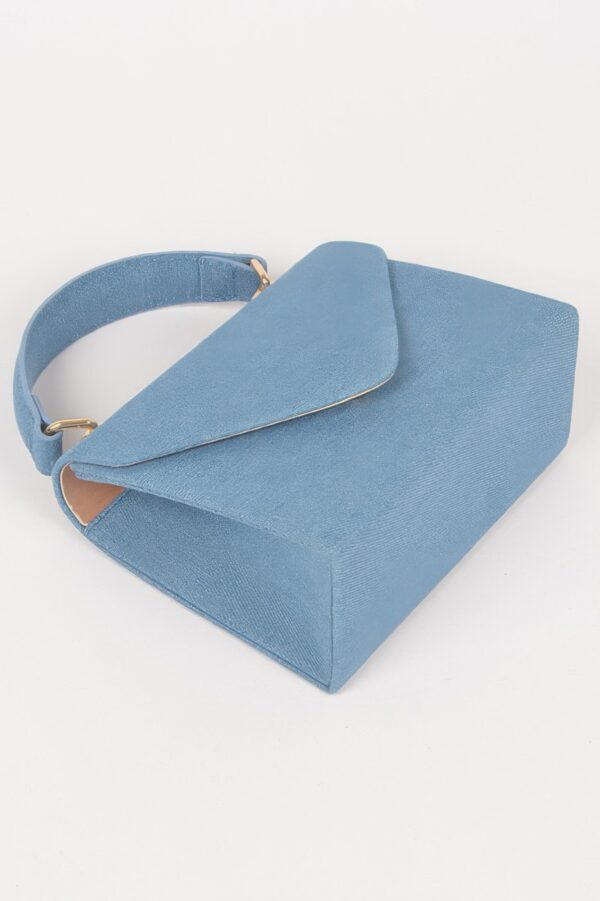 Denim Top-Handle Crossbody Bag – Structured Mini