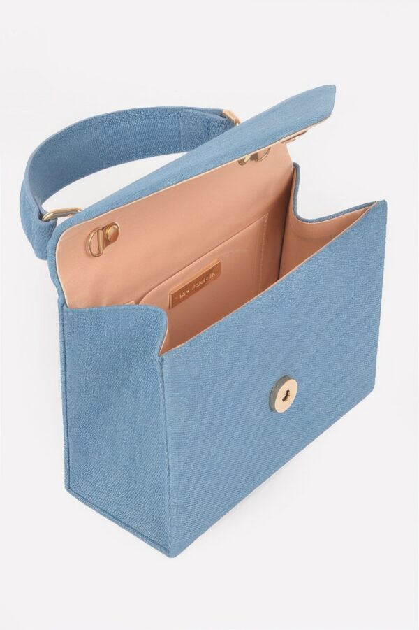 Denim Top-Handle Crossbody Bag – Structured Mini