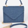 Denim Top-Handle Crossbody Bag – Structured Mini