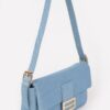 Denim Shoulder Bag – Metal Buckle Detail