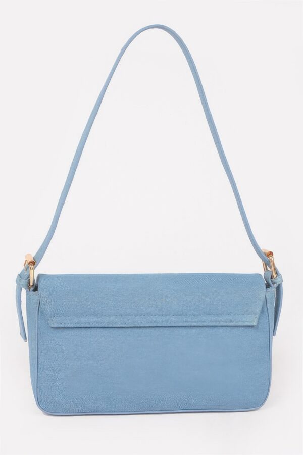 Denim Shoulder Bag – Metal Buckle Detail