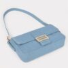 Denim Shoulder Bag – Metal Buckle Detail