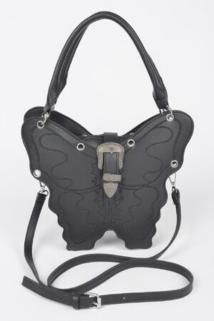 Faux Leather Butterfly Bag – Structured Top-Handle