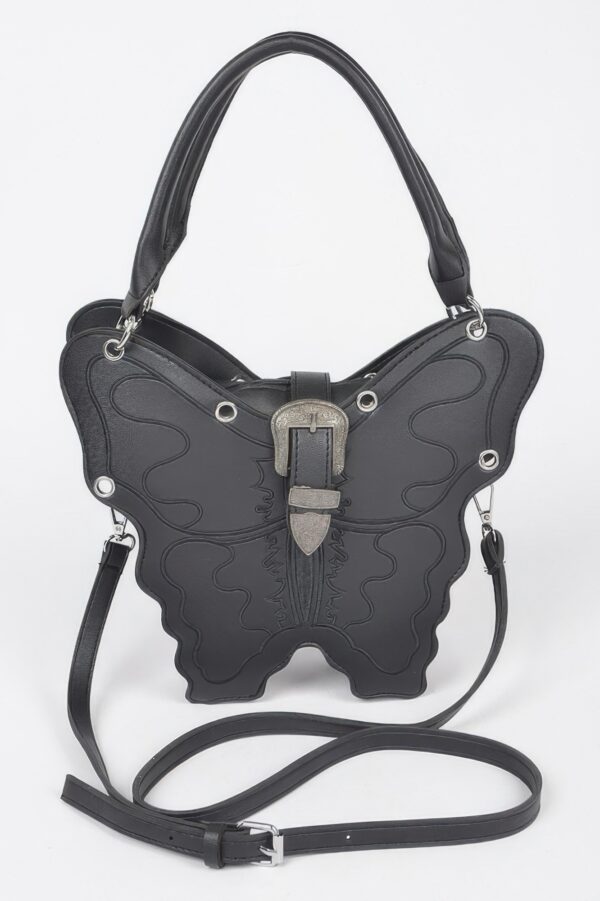 Faux Leather Butterfly Bag – Structured Top-Handle