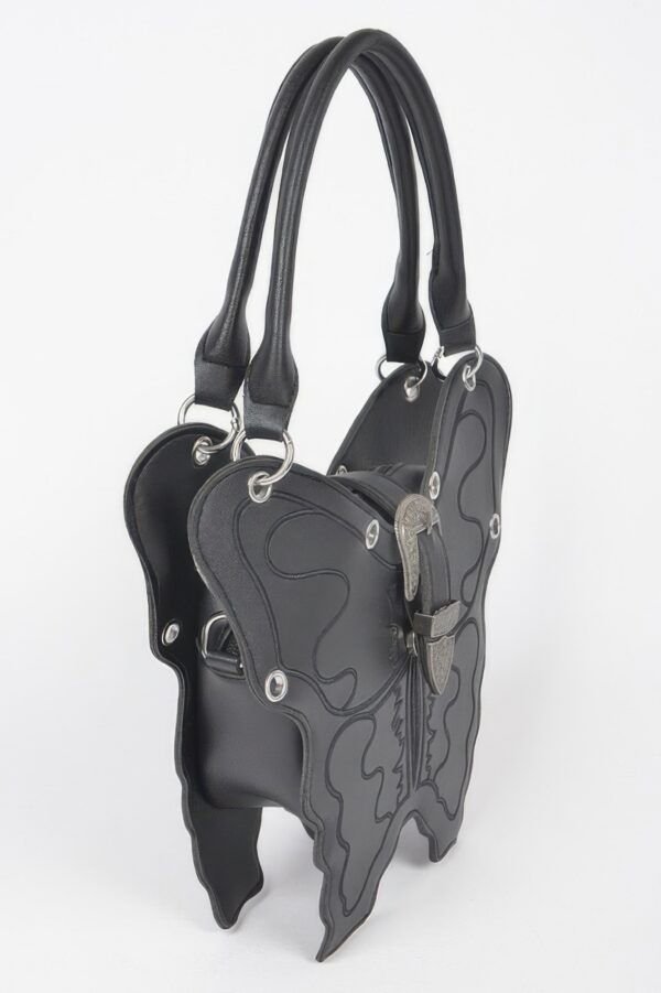 Faux Leather Butterfly Bag – Structured Top-Handle