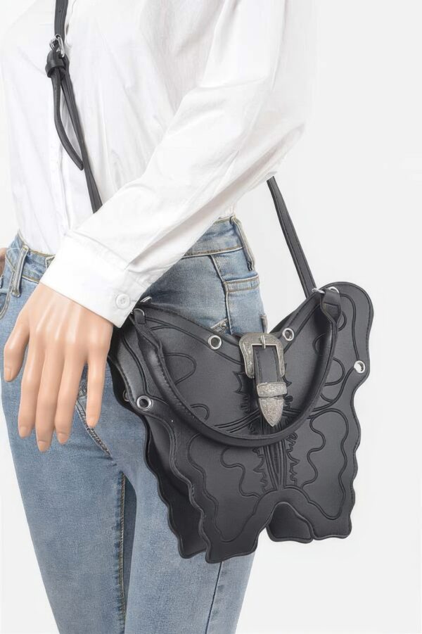 Faux Leather Butterfly Bag – Structured Top-Handle