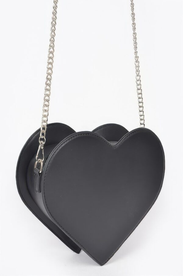 Heart Shape Bag with Hot Fix Stone Detail