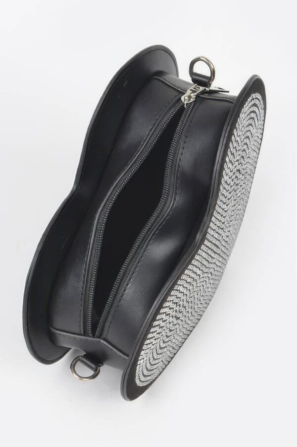 Heart Shape Bag with Hot Fix Stone Detail