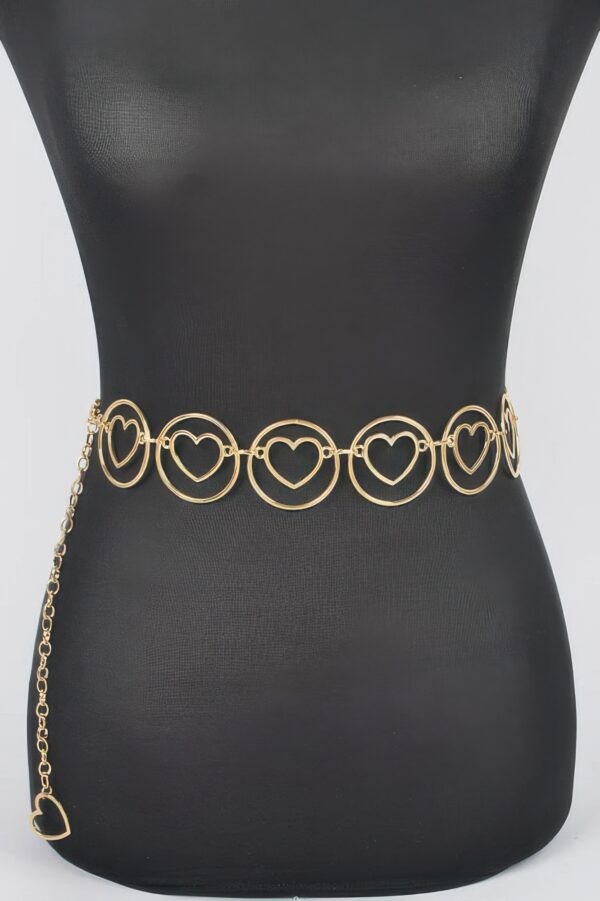 Heart & O-Ring Metal Chain Belt – Adjustable Chain-Link