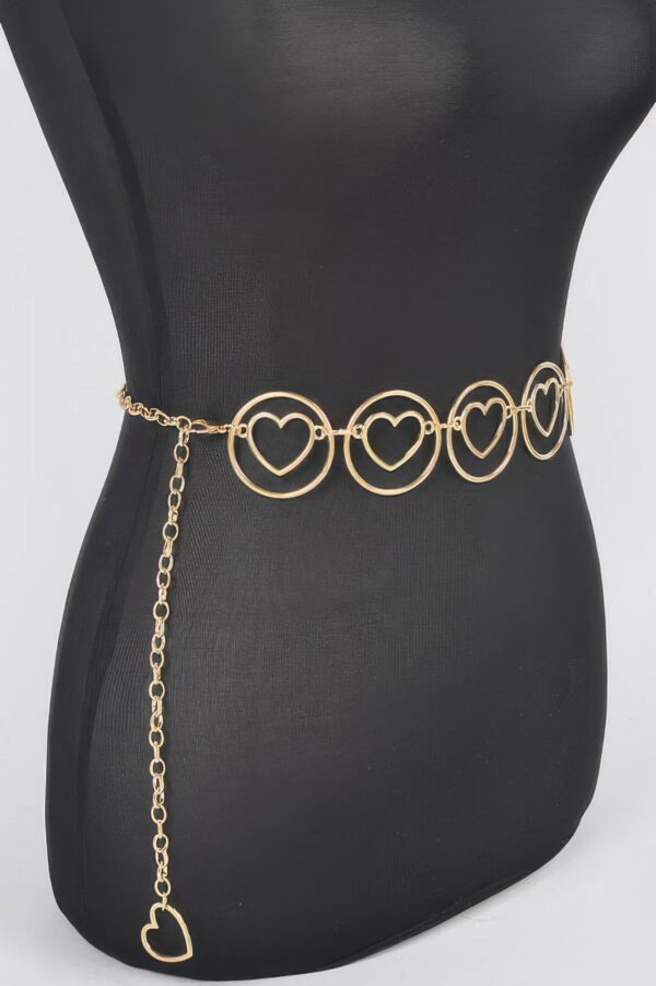 Heart & O-Ring Metal Chain Belt – Adjustable Chain-Link