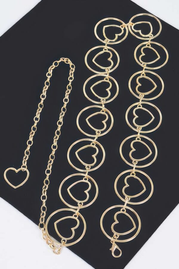 Heart & O-Ring Metal Chain Belt – Adjustable Chain-Link