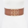 Wide Elastic Waist Belt with Metal Buckle