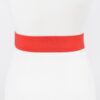 Faux Leather-Trim Two-Buckle Wide Elastic Belt