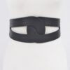 Wide Faux Leather Elastic Waist Belt