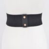 Wide Faux Leather Elastic Waist Belt
