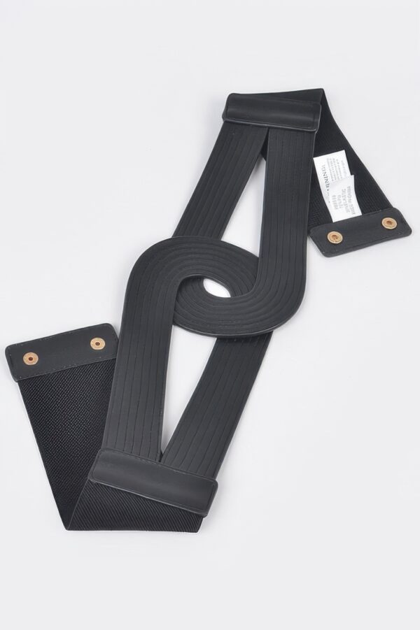 Wide Faux Leather Elastic Waist Belt