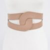 Wide Faux Leather Elastic Waist Belt