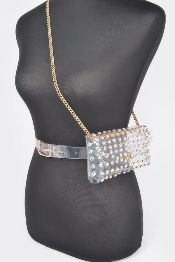Clear Rhinestone Belt Bag – Plus-Size Adjustable Chain