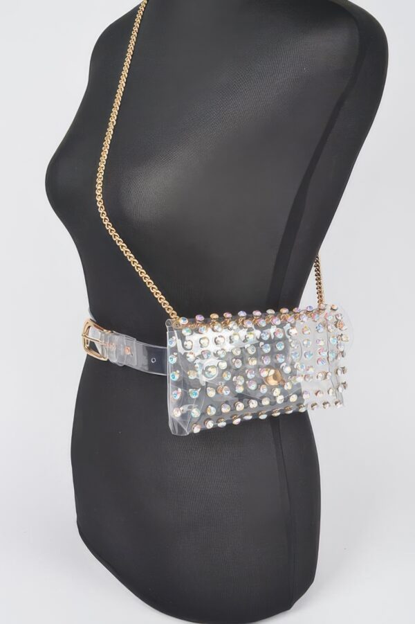 Clear Rhinestone Belt Bag – Plus-Size Adjustable Chain
