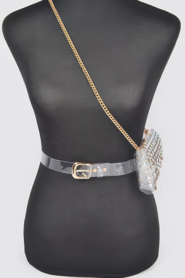 Clear Rhinestone Belt Bag – Plus-Size Adjustable Chain