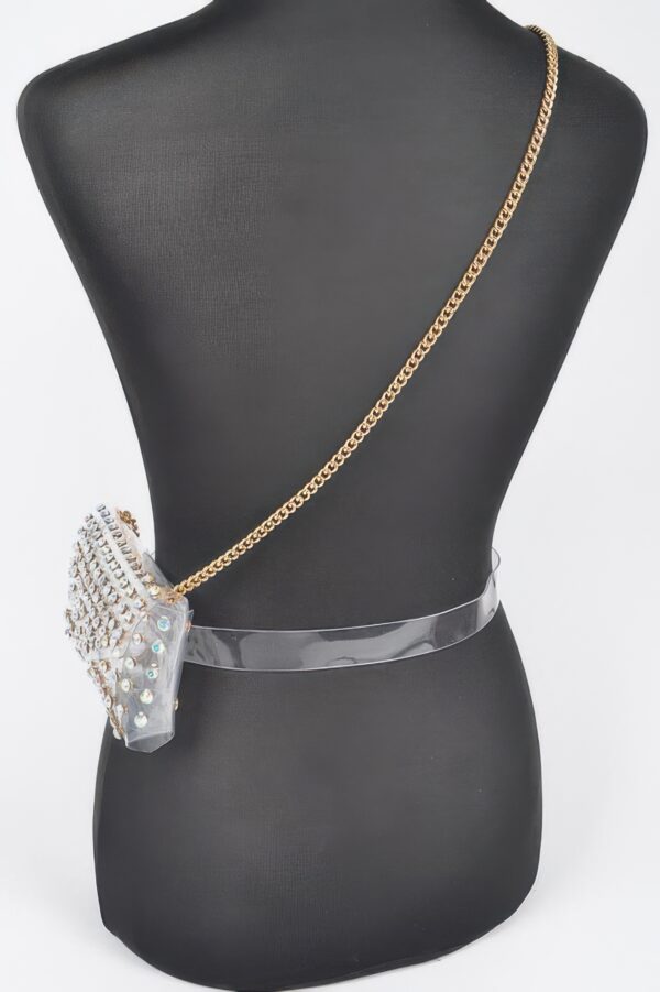 Clear Rhinestone Belt Bag – Plus-Size Adjustable Chain