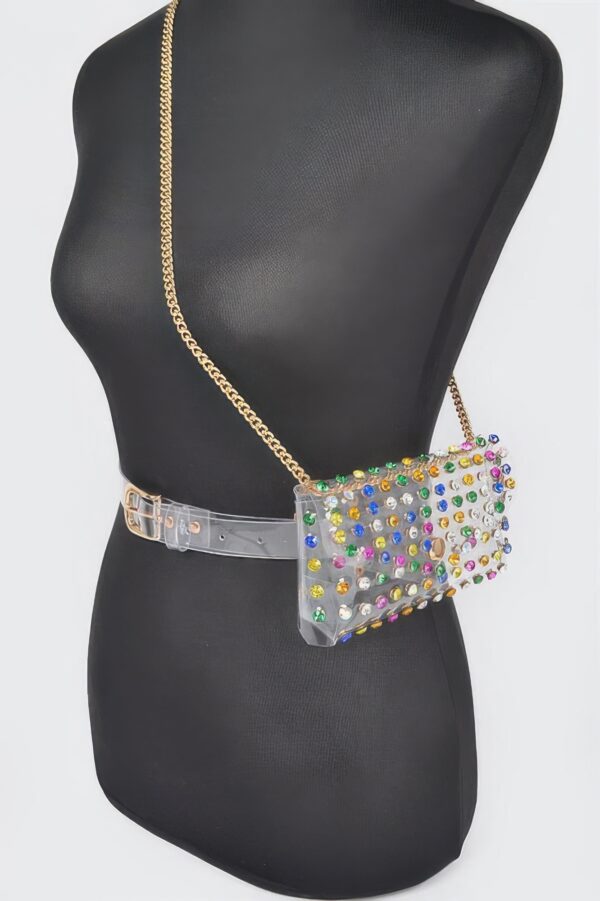 Clear Rhinestone Belt Bag – Plus-Size Adjustable Chain
