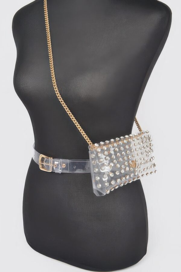 Clear Rhinestone Belt Bag – Plus-Size Adjustable Chain