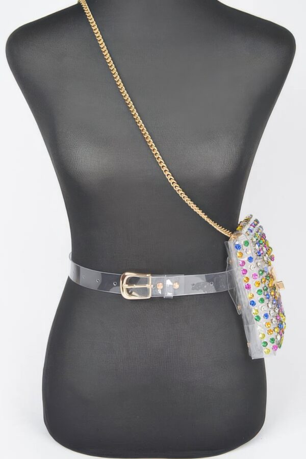 Clear Rhinestone Plus-Size Belt Bag