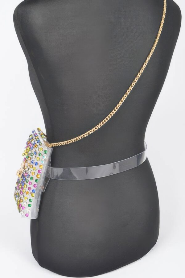 Clear Rhinestone Plus-Size Belt Bag