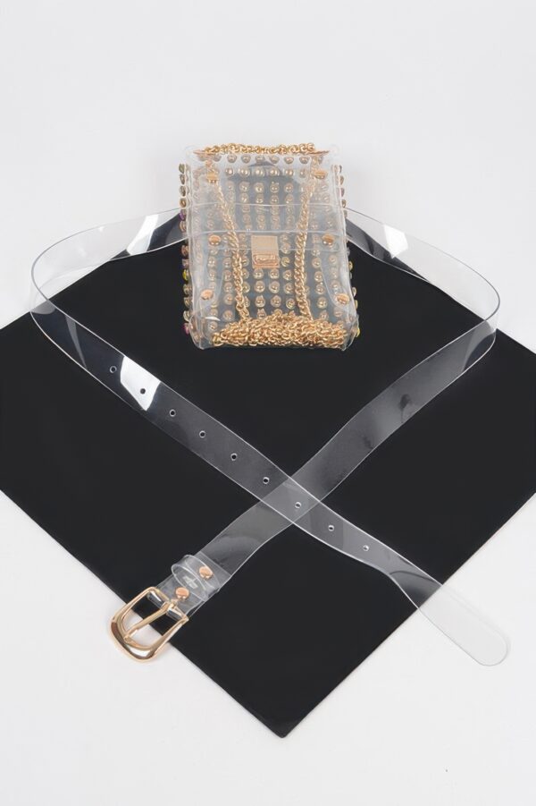 Clear Rhinestone Plus-Size Belt Bag
