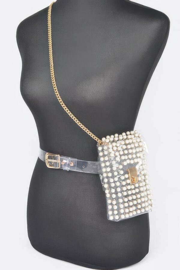 Clear Rhinestone Plus-Size Belt Bag